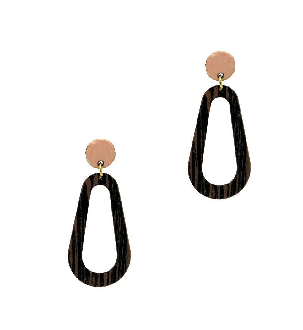 Σκουλαρίκια Lavo in Wenge and Pink Tulip