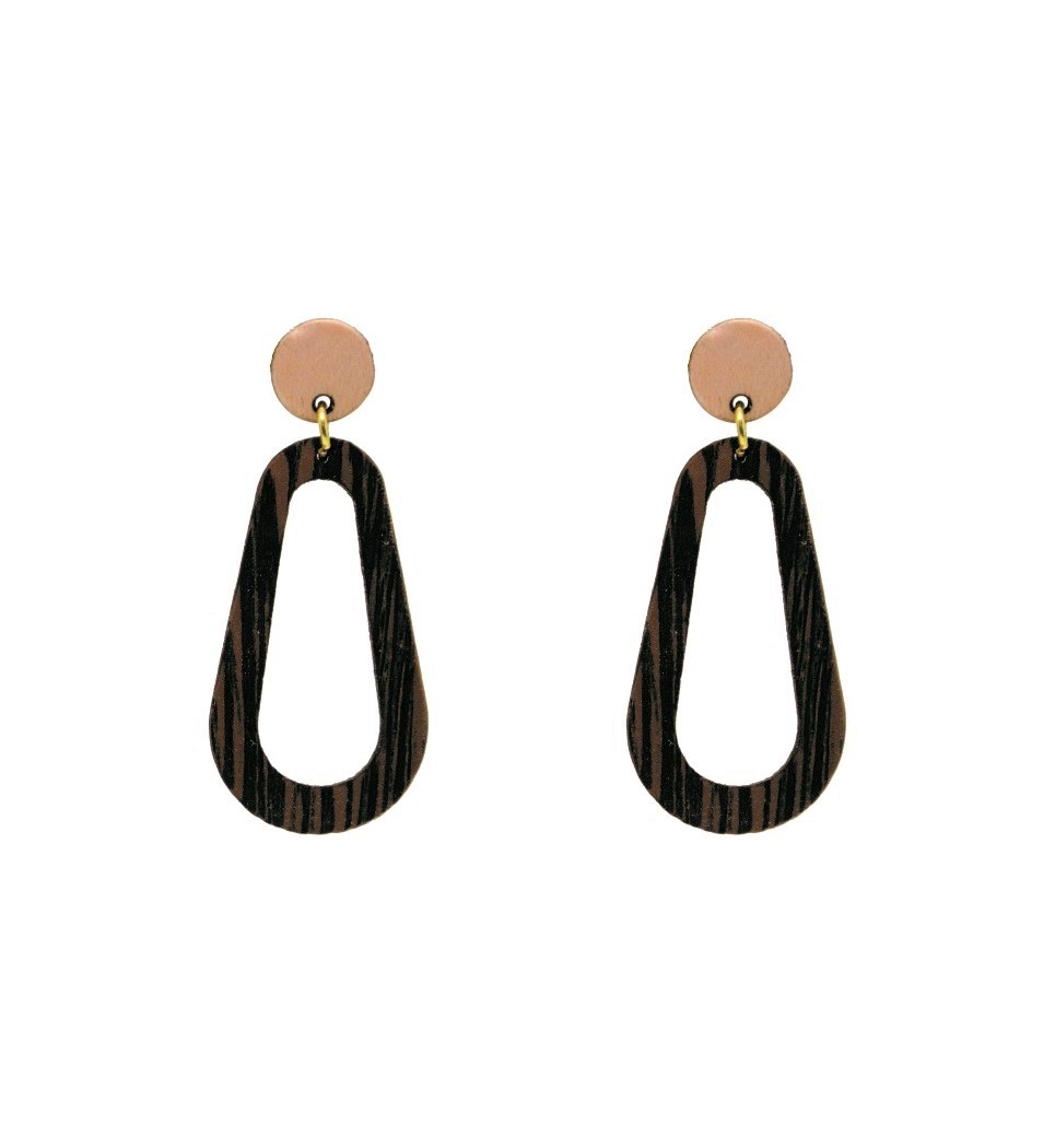 Σκουλαρίκια Lavo in Wenge and Pink Tulip