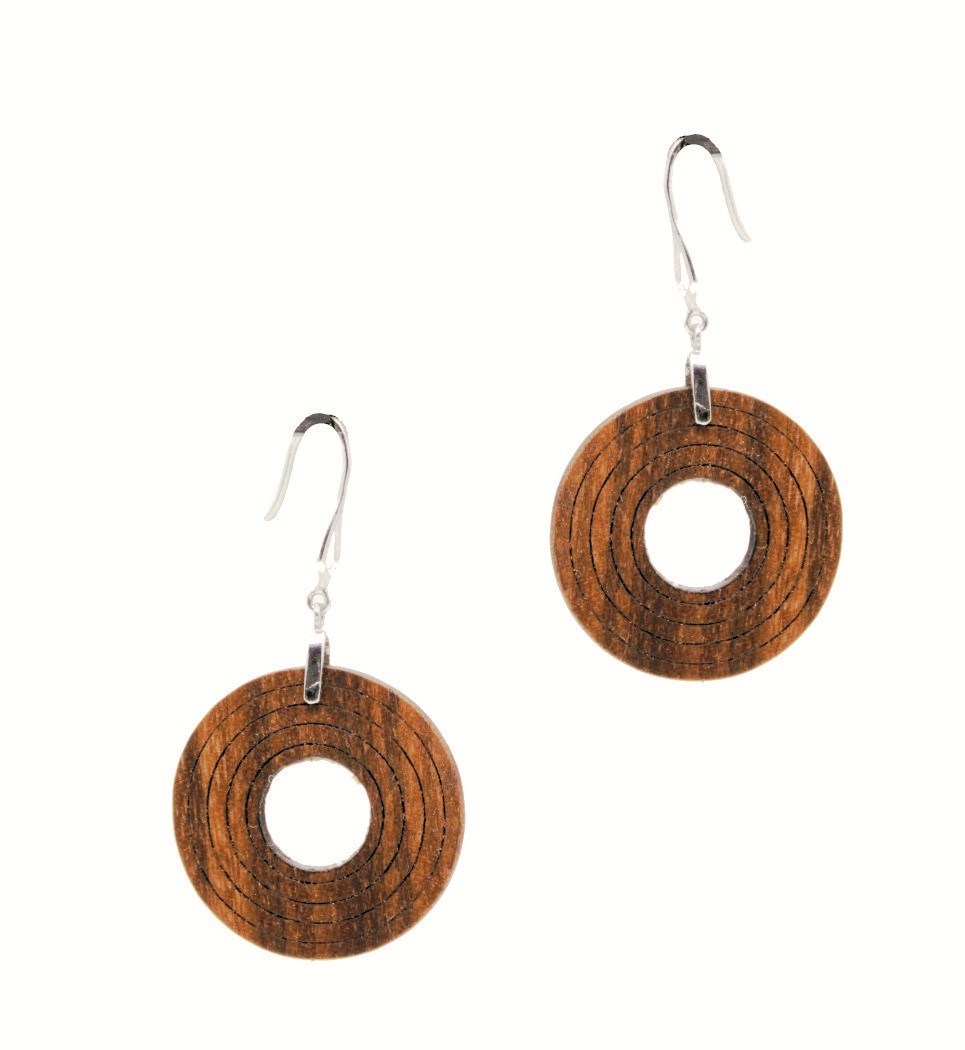 Σκουλαρίκια Cycles in Walnut