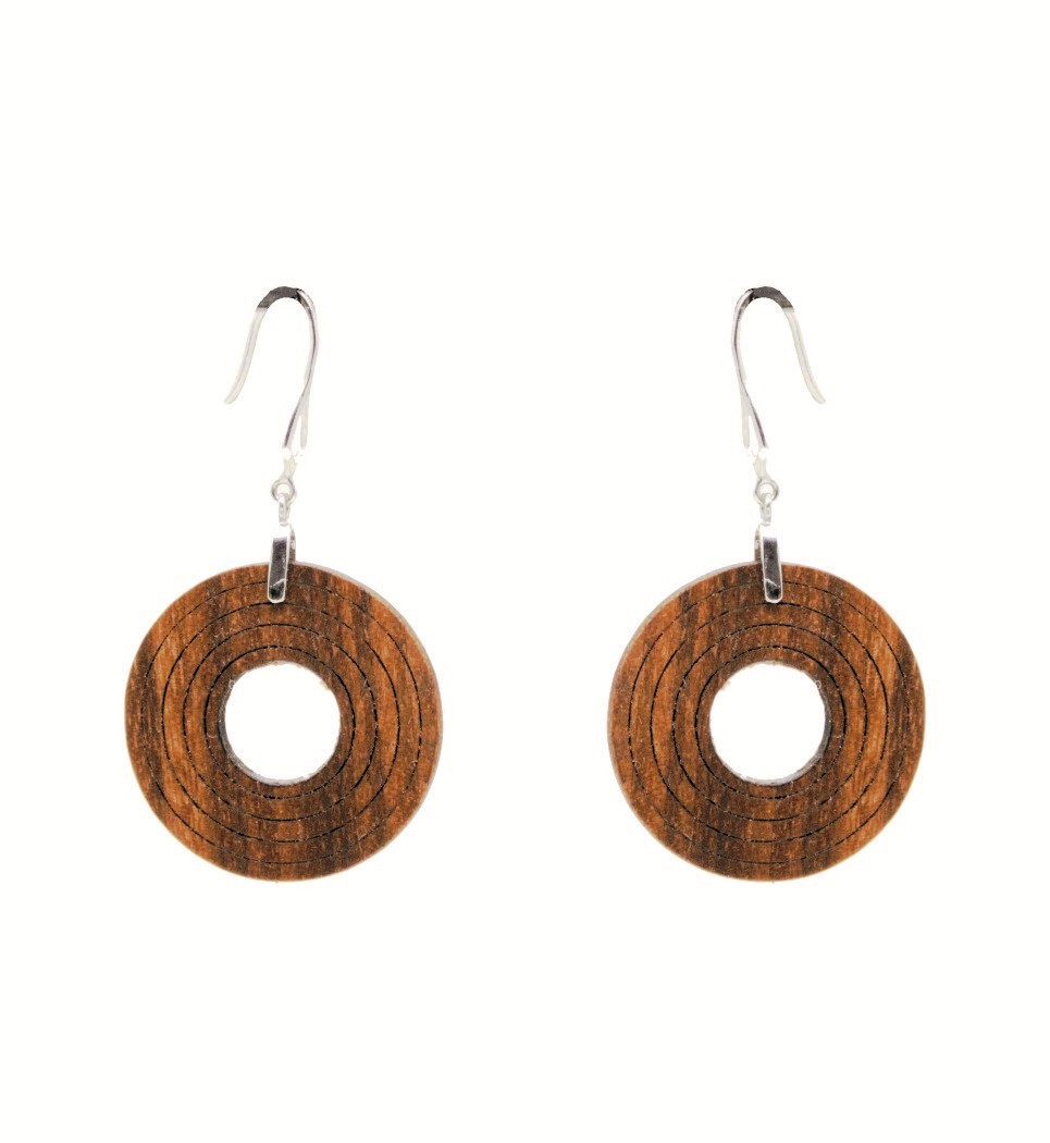 Σκουλαρίκια Cycles in Walnut