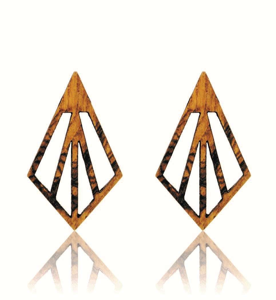 Σκουλαρίκια Arrow in Olive