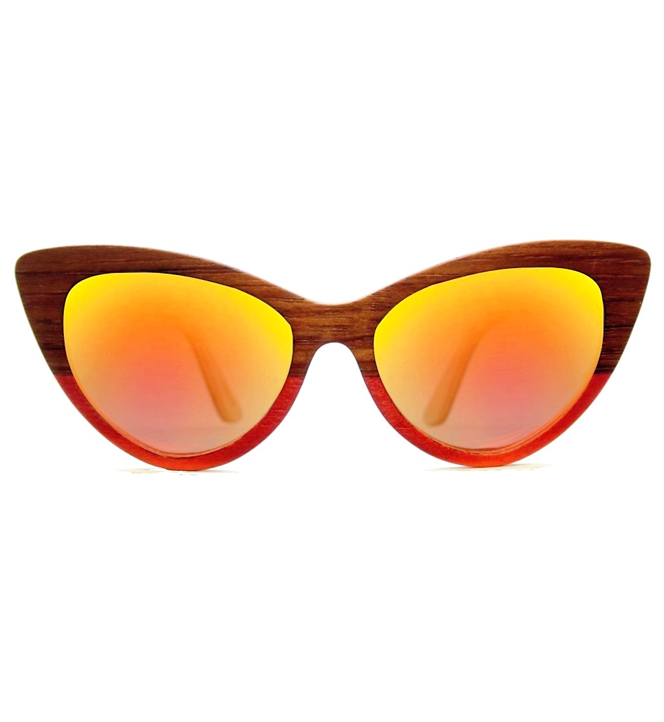 Ξύλινα Γυαλιά Rita in Bubinga and Red Tulip