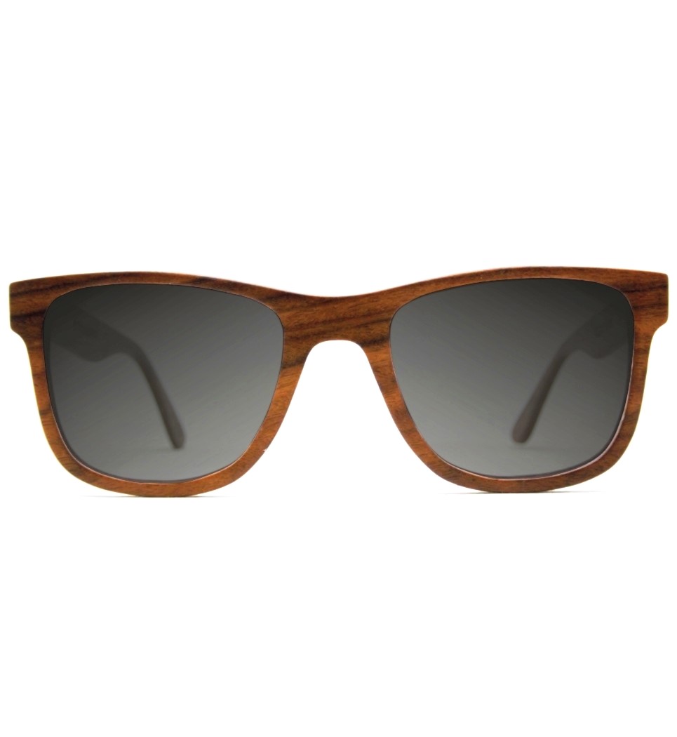 WOODEN SUNGLASSES ROSEWOOD POLARISED GREY LENSES