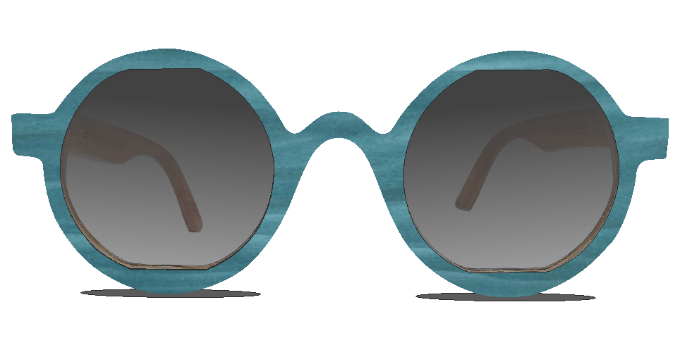 Round Double Bridge Wooden Sunglasses
