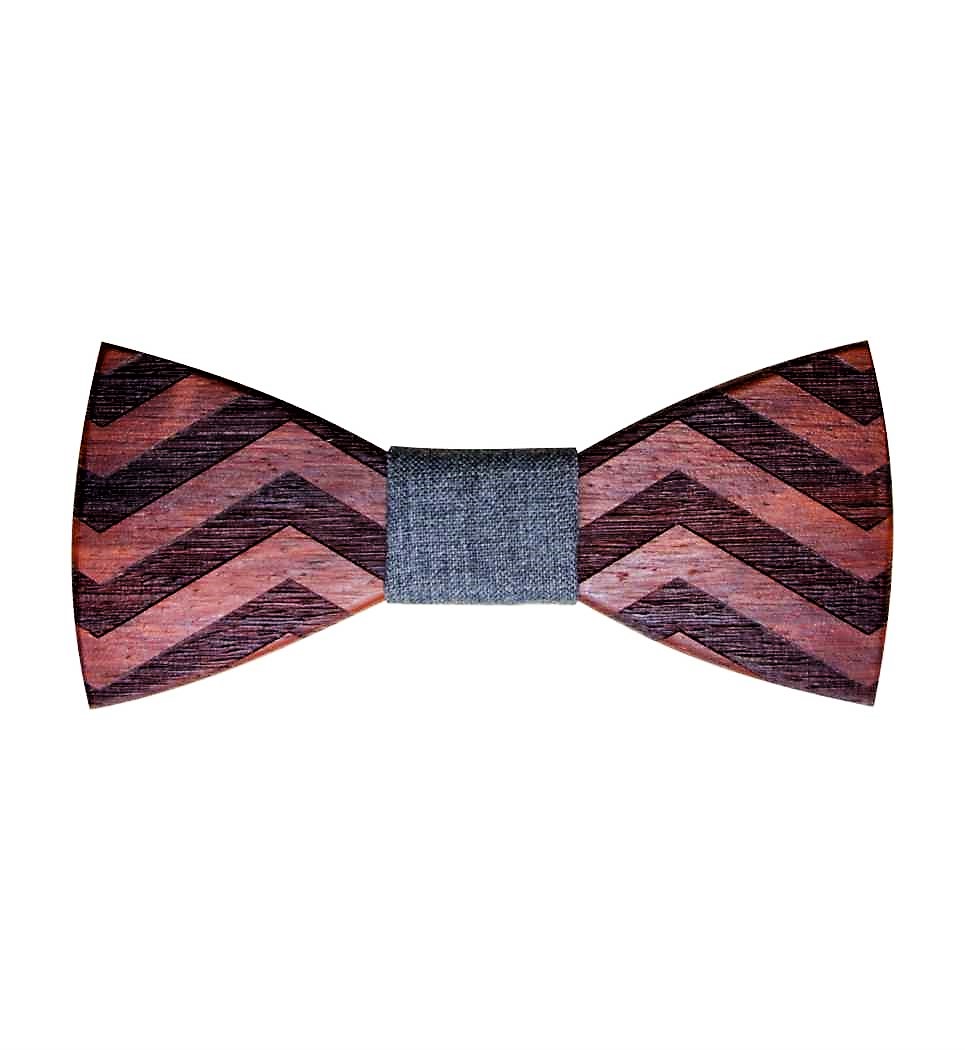 Ξύλινο Παπιγιόν Chevron Padauk